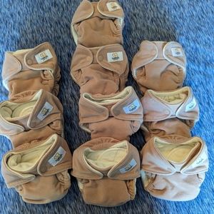 Grovia Buttah newborn reusable cloth diapers in clay (lot includes 10)